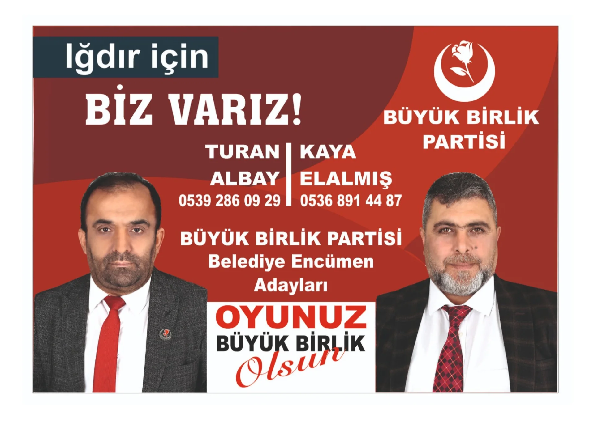 Büyük Birlik Partisi'nin Iğdır Belediye Encümeni Adayları: Elalmış ve Albay Şehrin Geleceği İçin Hazır!