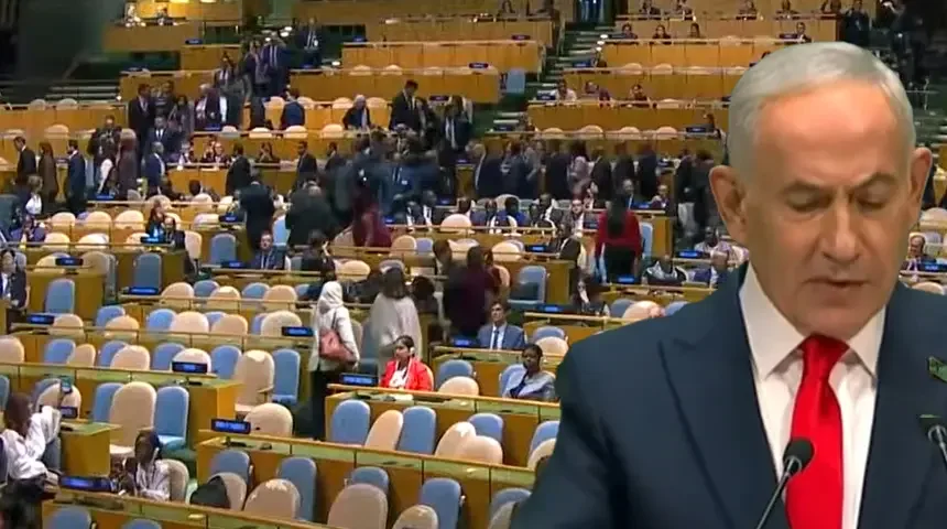 İsrail Başbakanı Binyamin Netanyahu'nun BM Genel Kurul Konuşmasına Diplomatik Protesto kapak görseli