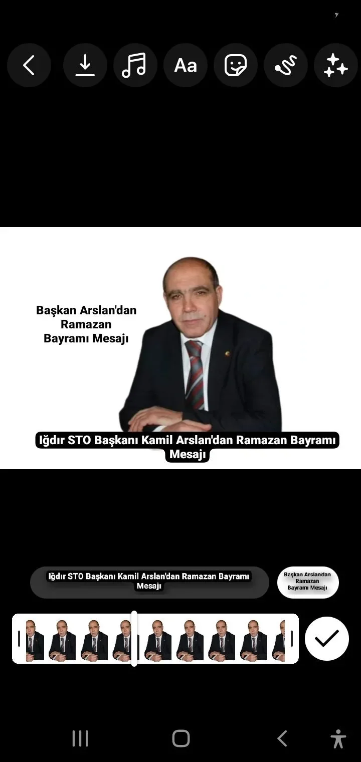 Iğdır STO Başkanı Kamil Arslan'dan Ramazan Bayramı Mesajı
