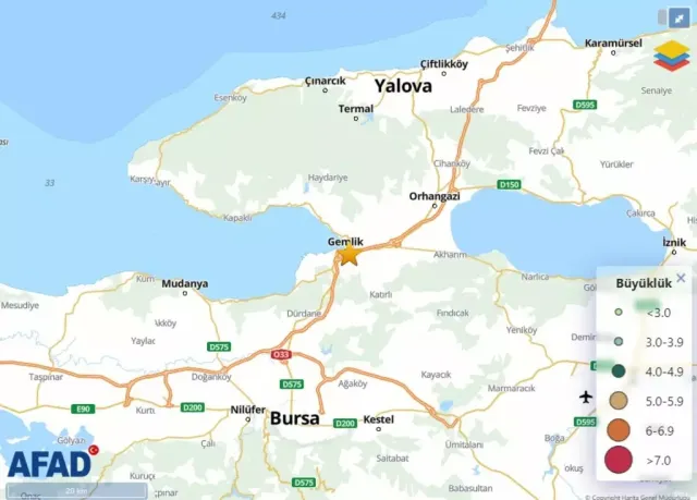 Bursa’da 4.1 Büyüklüğünde Deprem: Gemlik Merkezli Sarsıntı Çevre İllerde de Hissedildi