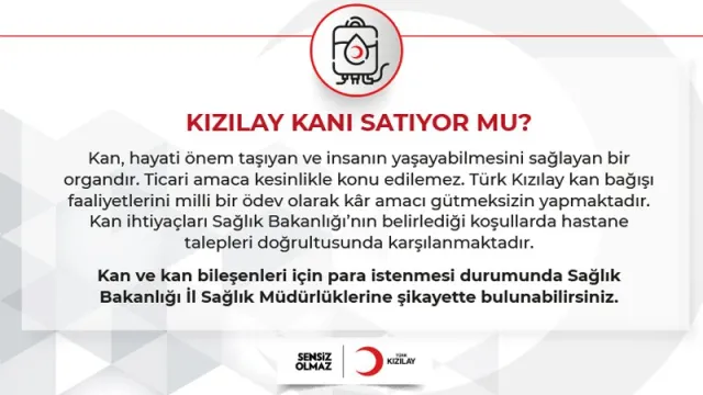 Kızılay kanı satıyormu? Bu konuda epey bilgi kirliliği var