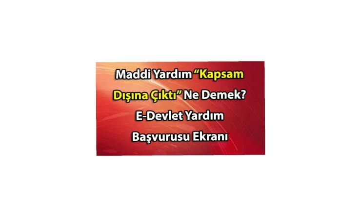 Maddi Yardım Kapsam Dışına Çıktı Ne Demek? E-Devlet Yardım Başvurusu Ekranı