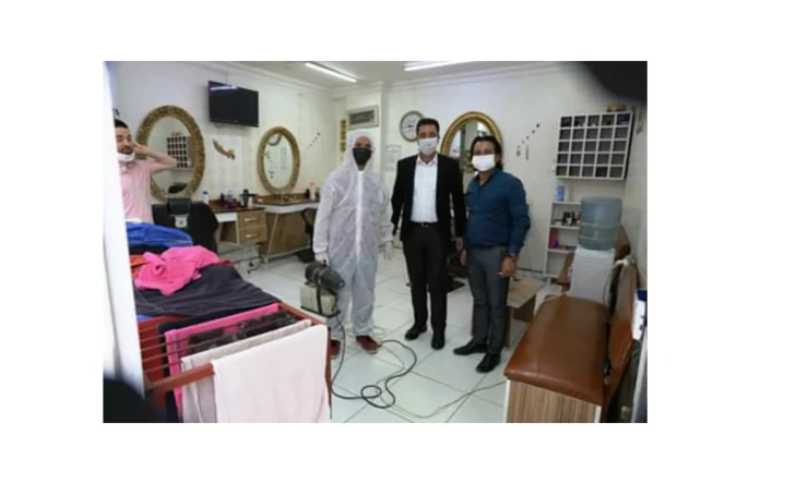 Iğdır  Belediyesi tarafından, 11 Mayıs’ta açılacak olan berber ve kuaför salonlarında dezenfeksiyonu