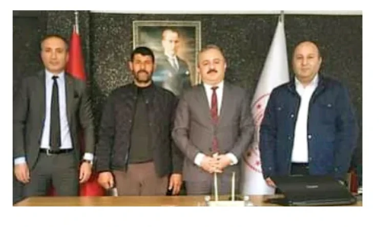 Kahraman Gazi'lerimiz Başkan Orhan İl Müdürü Hasan Güven'i makamında ziyaretler