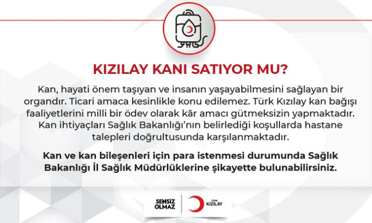 Kızılay kanı satıyormu? Bu konuda epey bilgi kirliliği var