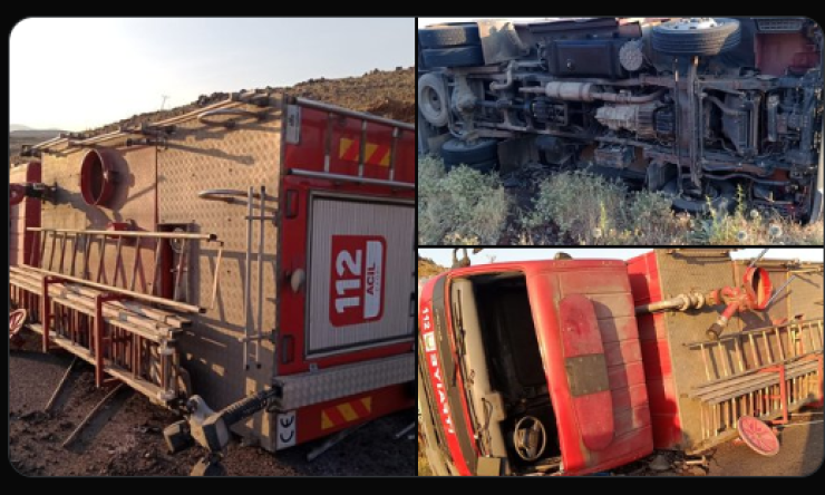 Şanlıurfa'nın Siverek İlçesinde İtfaiye Aracı Devrildi: 3 İtfaiye Personeli Yaralandı